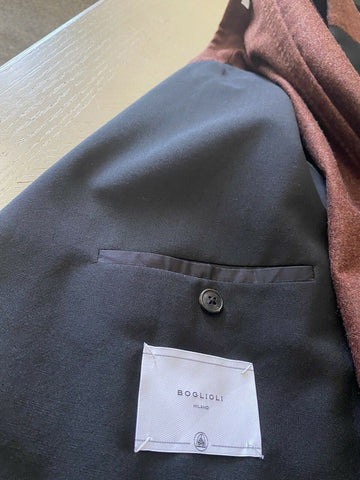 Neu mit Etikett: 1245 $ Boglioli Herren Sportmantel Jacke Blazer Burgund/Schwarz 42R US/53R Eu Ita
