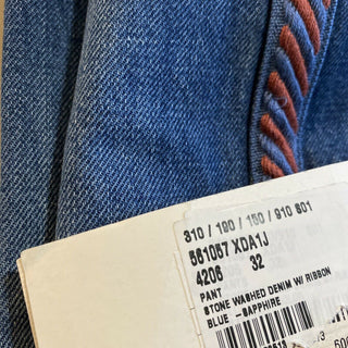 Neu mit Etikett: 1.200 $ Gucci Herrenjeans Jeanshose Blau 32 US Italien