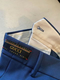 Neu mit Etikett: 880 $ Gucci Herrenhose Blau/Mitternachtsblau 34 US (50 Eu) Italien