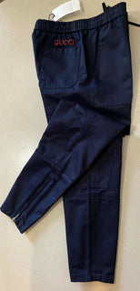 Neu mit Etikett: 1100 $ Gucci Military Cotton Herrenhose Navy 32 US (48 Eu) Italien