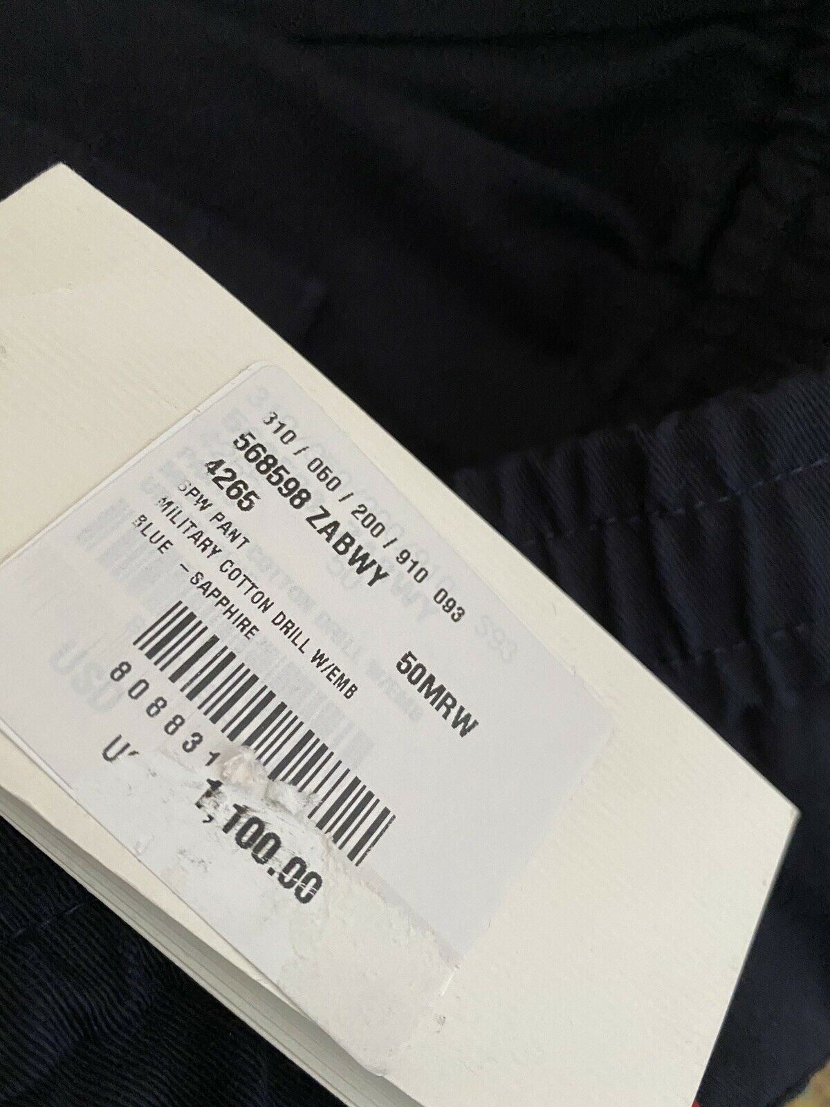 NWT $1100 Gucci Military Cotton Men’s Pants Navy 34 US ( 50 Eu ) Italy
