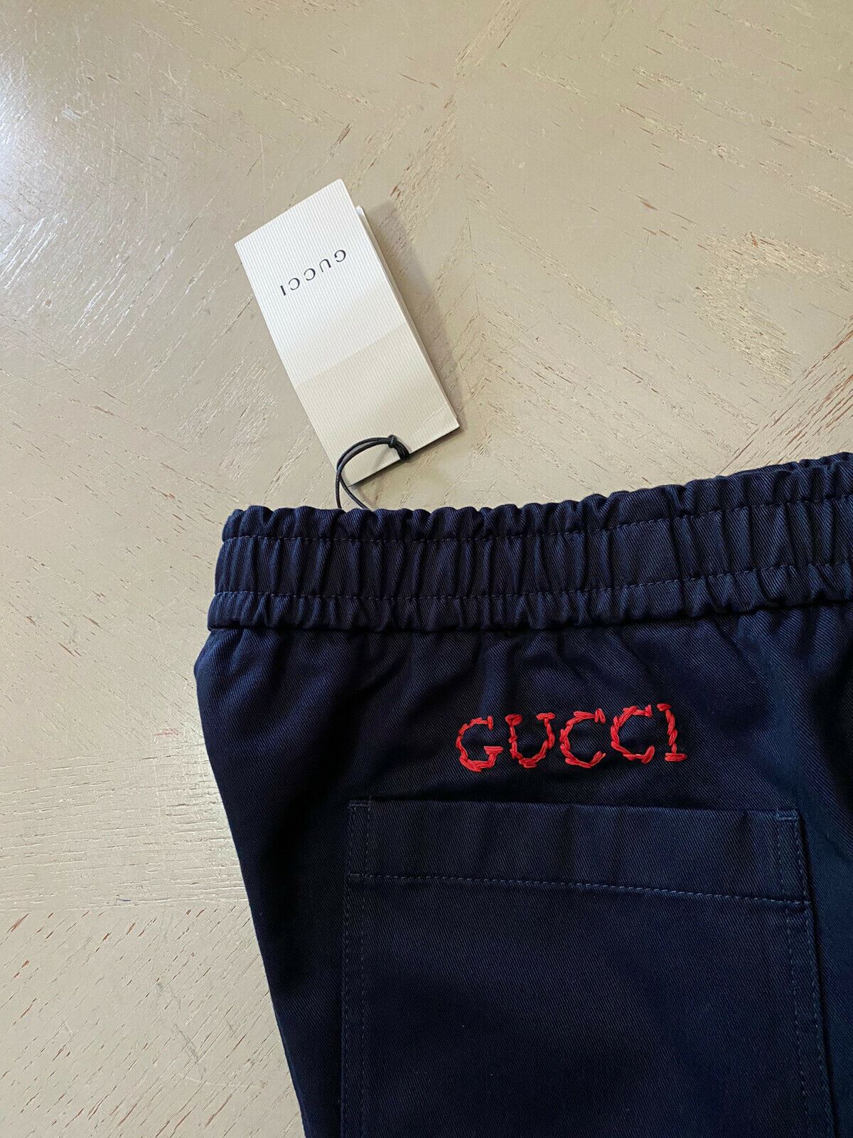 Neu mit Etikett: 1100 $ Gucci Military Cotton Herrenhose Navy 34 US (50 Eu) Italien