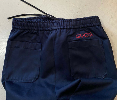 Neu mit Etikett: 1100 $ Gucci Military Cotton Herrenhose Navy 34 US (50 Eu) Italien