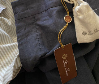 Neu mit Etikett: 650 $ Loro Piana Herren-Kleiderhosen, Blau, 32 US (48 Eu), Italien