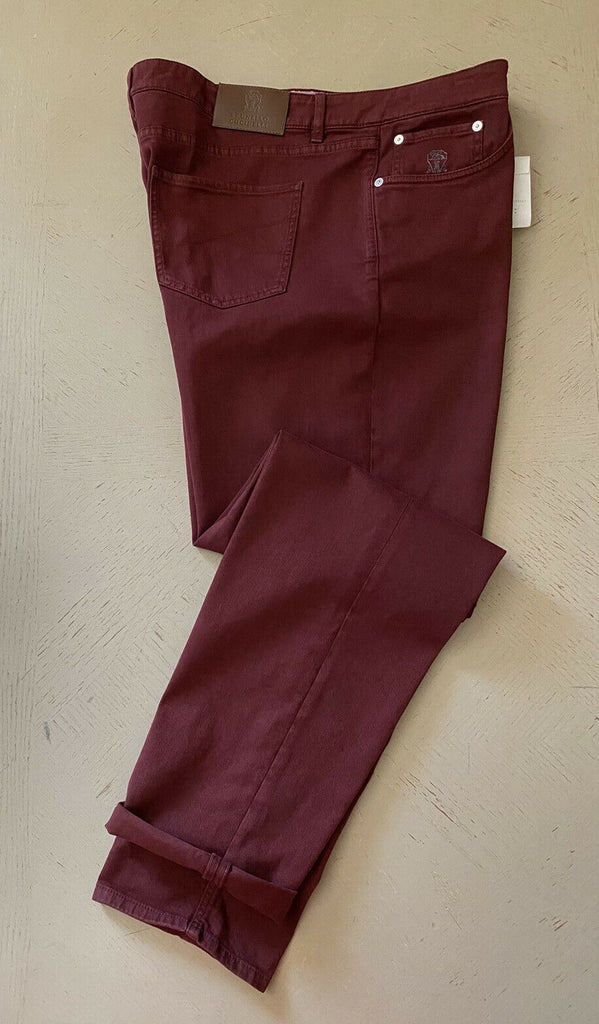 NWT Brunello Cucinelli Men’s Jeans Pants Burgundy 42 US ( 58 Eu ) Italy