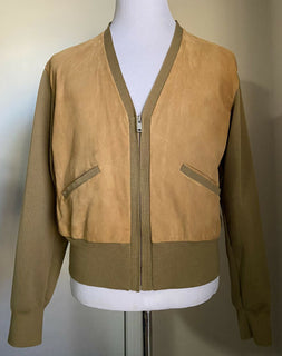 Neu mit Etikett: 2800 $ Gucci Herren-Cardigan aus Wildleder/Wolle Braun/Kaki M (48 EU) Italien