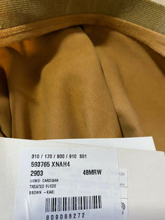 Neu mit Etikett: 2800 $ Gucci Herren-Cardigan aus Wildleder/Wolle Braun/Kaki M (48 EU) Italien