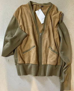 Neu mit Etikett: 2800 $ Gucci Herren-Cardigan aus Wildleder/Wolle Braun/Kaki M (48 EU) Italien