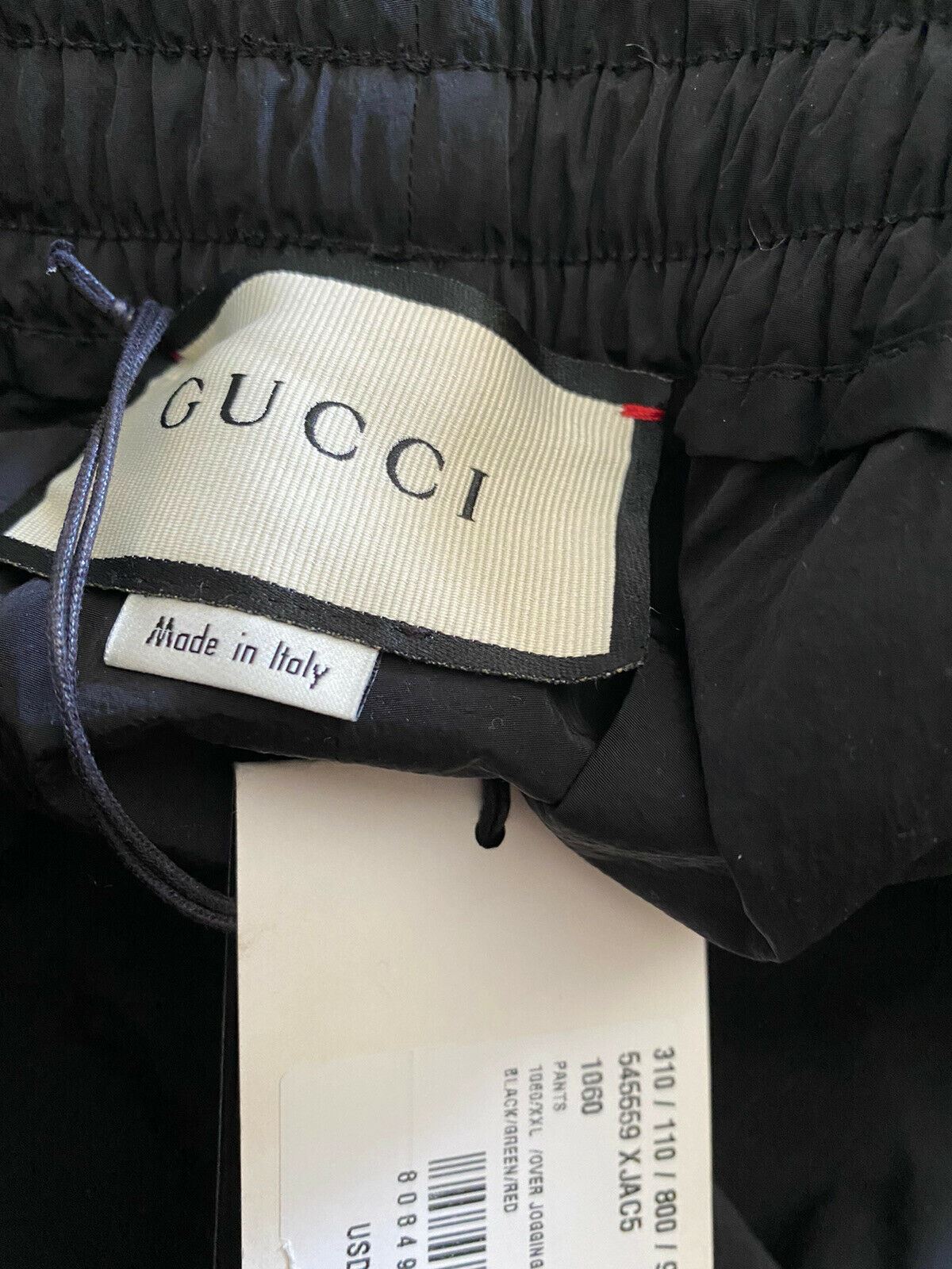 Мужские брюки-джоггеры NWT Gucci черные/зеленые/красные, размер XXL, Италия