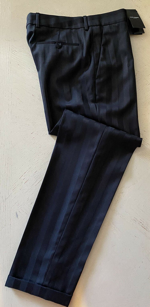 Neu mit Etikett: 990 $ Saint Laurent Herrenanzughose Schwarz 36 US (52 Eu) Italien 574505
