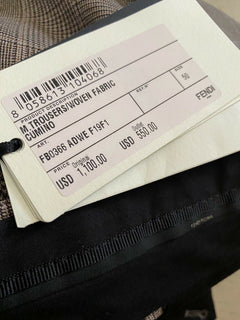 Neue 1100 $ Fendi Herrenanzughose Braun 34 US (50 Eu) Italien