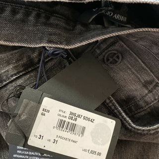NWT $ 1025 Giorgio Armani Herren Jeans Hose Black Denim 31 US Japan