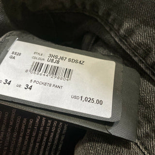 NWT $ 1025 Giorgio Armani Herren Jeans Hose Black Denim 34 US Japan