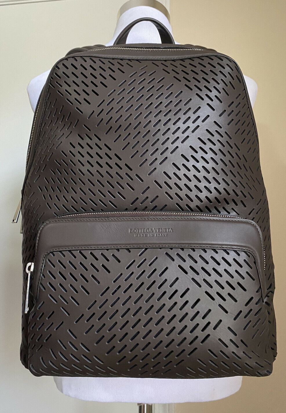 New $3500 Bottega Veneta leather Backpack Marco Polo 585931 VMAV2 DK Brown Italy