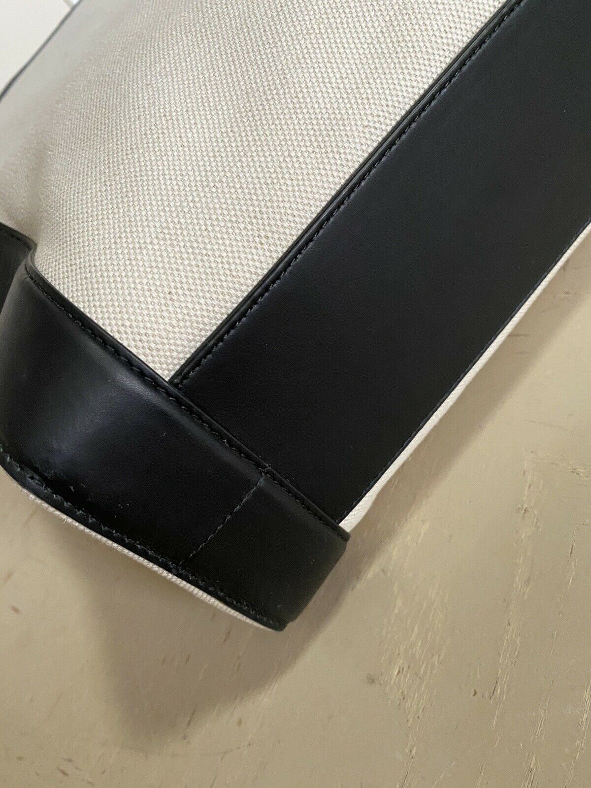 New $2200 Bottega Veneta Men Leather/Canvas Shoulder Bag Black/Naturale 577360