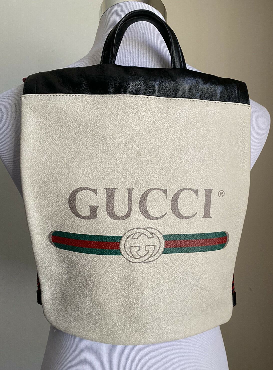New Gucci GG Monogram Leather Backpack Bag  Tan/Black 523586 Italy