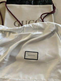 New Gucci GG Monogram Leather Backpack Bag  Tan/Black 523586 Italy
