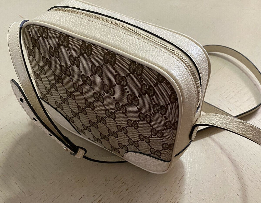 Neue Gucci GG Monogram Leder/Canvas Umhängetasche Braun/Creme 449413