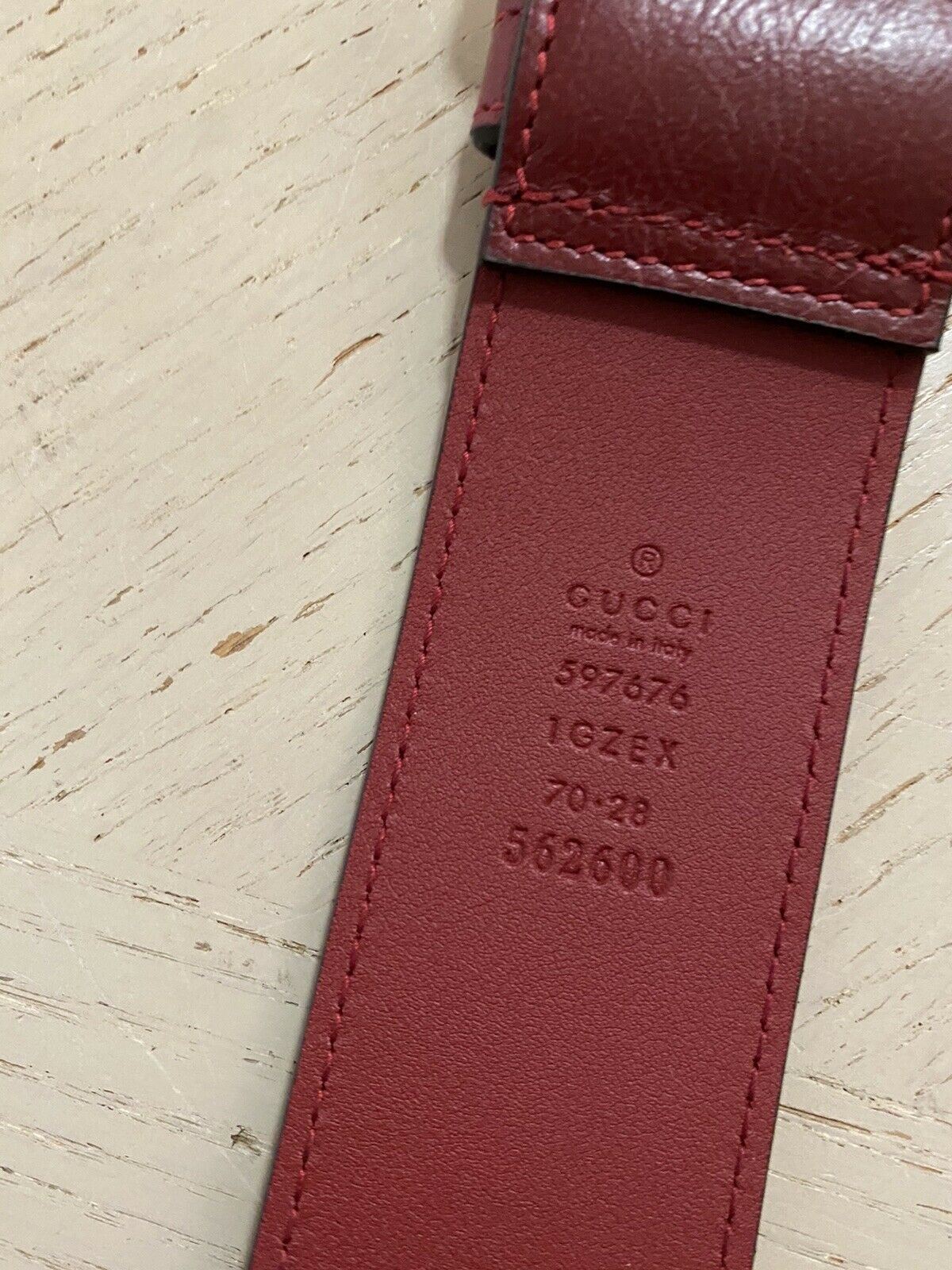 New Gucci GG Marmont Matelasse Leather Belt Bag Red 597676 Size 70/28 Italy