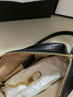 Neue Gucci GG Monogram Umhängetasche aus Leder/Wildleder Rot/Schwarz 517350
