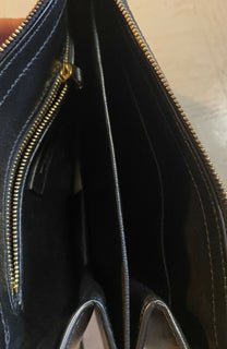 Neu $1850 Saint Laurent Leder/Wildleder YSL Umhängetasche Schwarz 585541