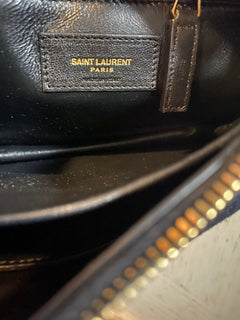 Neu $1850 Saint Laurent Leder/Wildleder YSL Umhängetasche Schwarz 585541