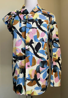 NWT $1750 Dior Floral Print Jeans Jacket Open White Size  M ( 48 Eu ) Japan