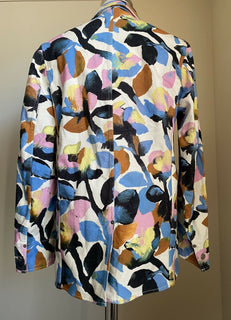 NWT $1750 Dior Floral Print Jeans Jacket Open White Size  M ( 48 Eu ) Japan