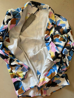NWT $1750 Dior Floral Print Jeans Jacket Open White Size  M ( 48 Eu ) Japan