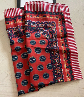 Neuer Gucci Damen-Bandana-Schal Rot/Blau Italien