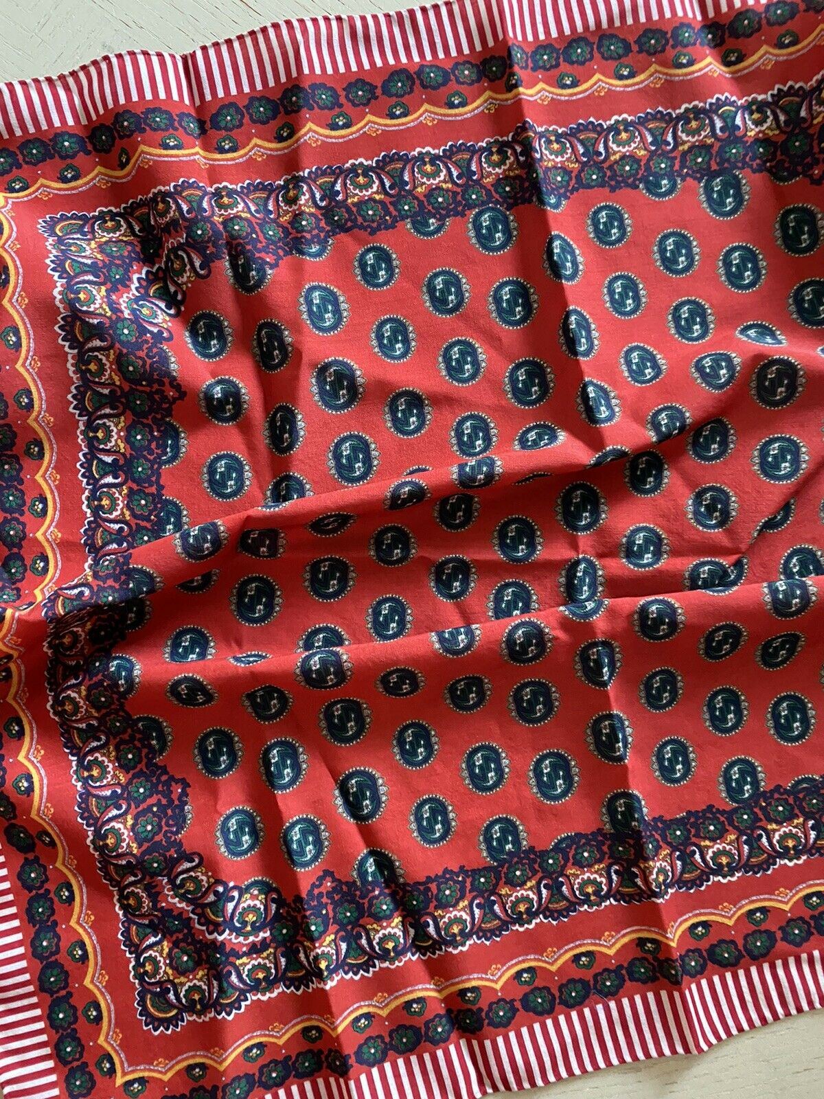 New  Gucci Women Bandanna Scarf Red/Blue Italy