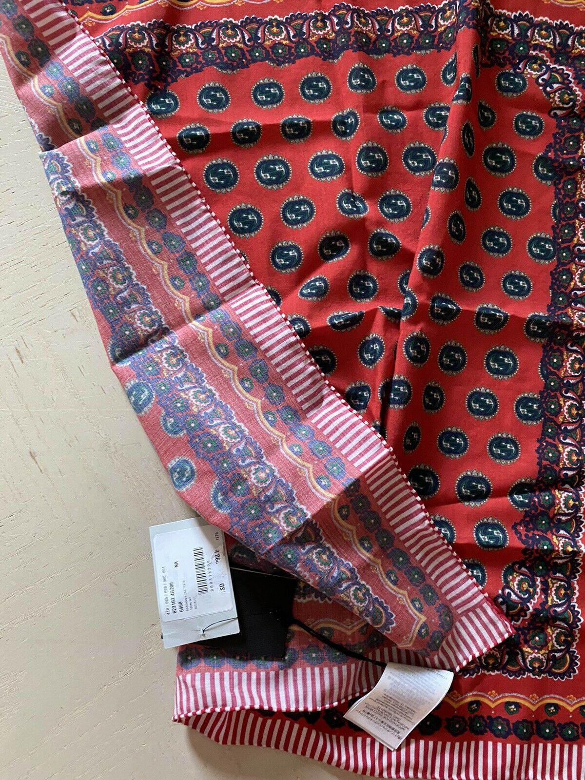 New  Gucci Women Bandanna Scarf Red/Blue Italy