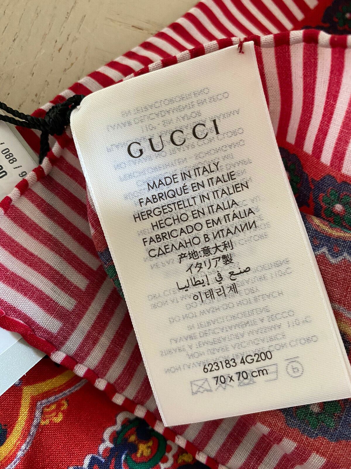 Neuer Gucci Damen-Bandana-Schal Rot/Blau Italien