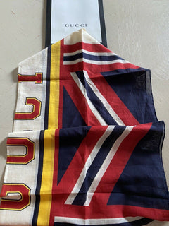 Neuer Gucci Damen-Bandanna-Schal in Weiß/Gelb/Rot aus Italien