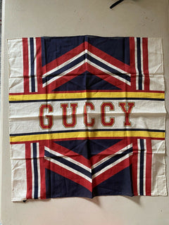 Neuer Gucci Damen-Bandanna-Schal in Weiß/Gelb/Rot aus Italien