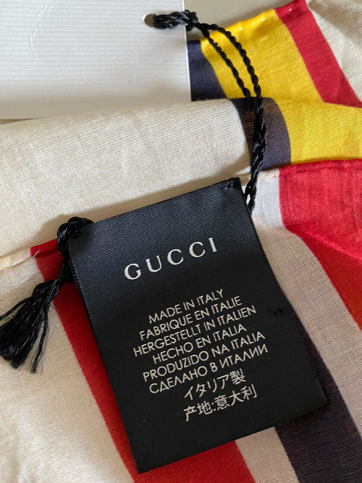 Новый женский шарф-бандана Gucci белого/желтого/красного цвета, Италия