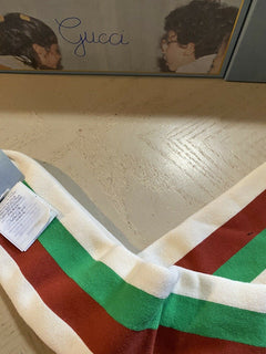 NWT Gucci NOT FAKE Socks With Stripe Red/ Green/Ivory Size M Italy