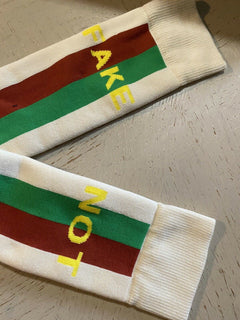 NWT Gucci NOT FAKE Socks With Stripe Red/ Green/Ivory Size M Italy