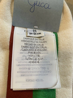 NWT Gucci NOT FAKE Socks With Stripe Red/ Green/Ivory Size M Italy