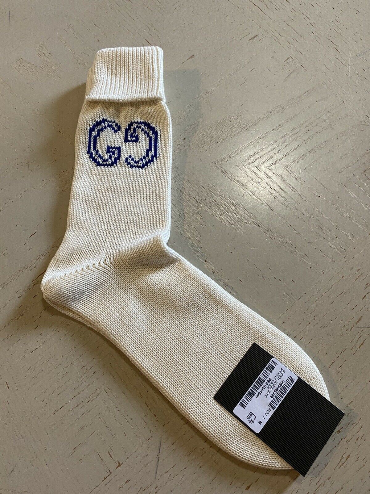 Neu mit Etikett: Gucci Herren-Baumwollsocken mit GG-Monogramm, Elfenbein, Größe M, Italien