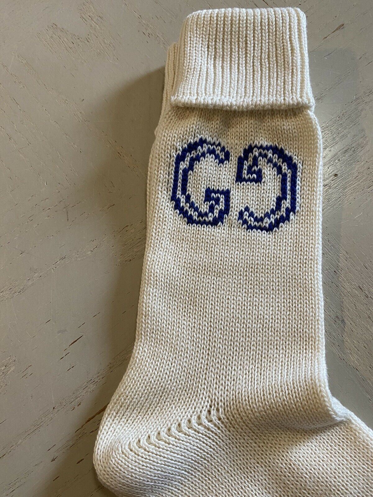 NWT Gucci Men’s Cotton Socks With GG Monogram Ivory Size M Italy