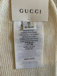Мужские хлопковые носки NWT Gucci с монограммой GG, цвет слоновой кости, размер M, Италия