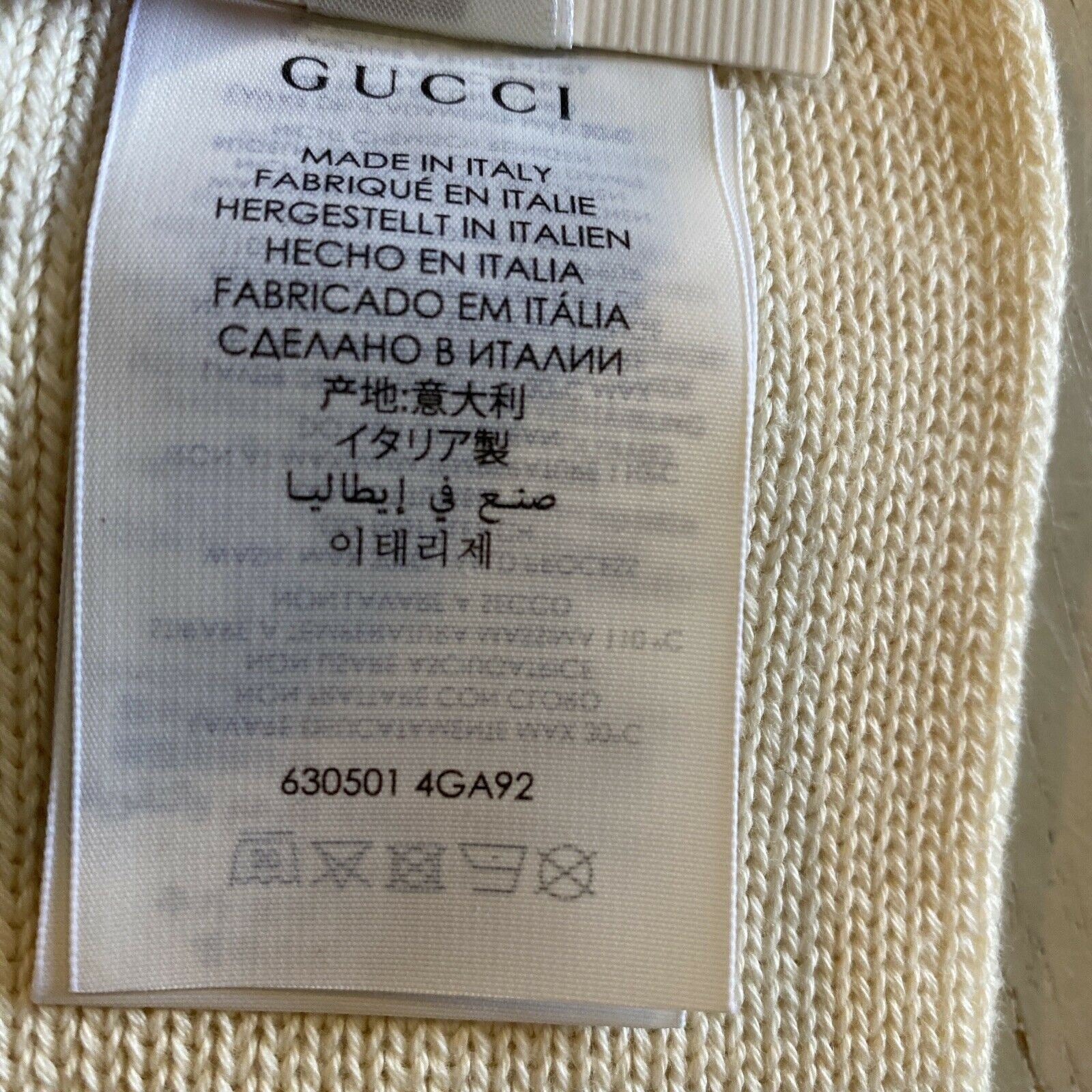 Мужские хлопковые носки NWT Gucci с монограммой GG, цвет слоновой кости, размер M, Италия