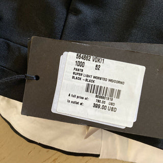 Neu mit Etikett: 790 $ Bottega Veneta Herrenhose aus Wolle/Mohair Schwarz 36 US (52 Eu) Italien