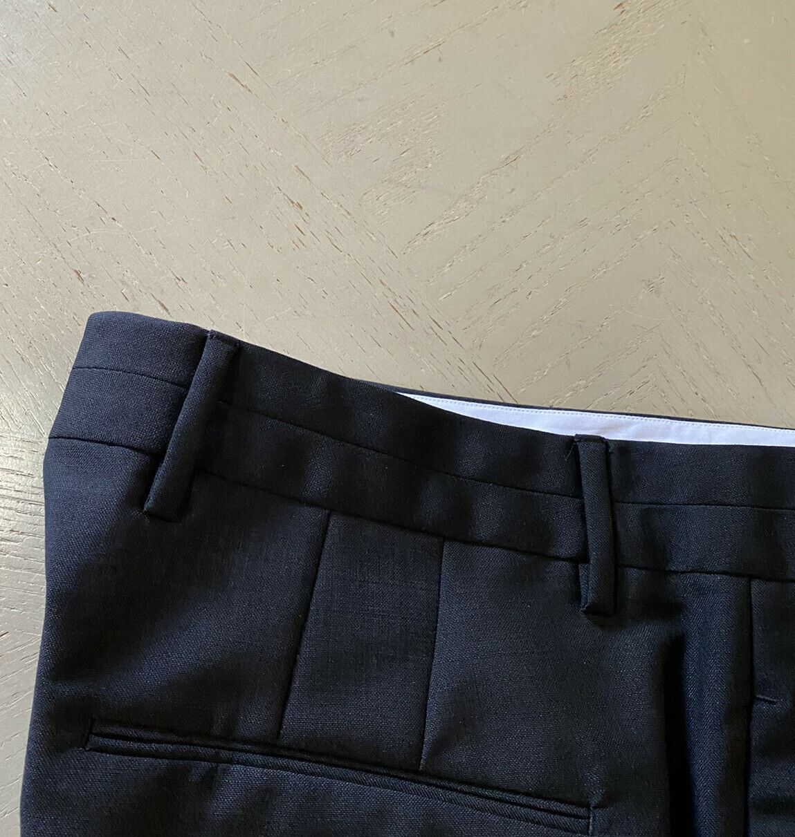 Neu mit Etikett: 790 $ Bottega Veneta Herrenhose aus Wolle/Mohair Schwarz 32 US (48 Eu) Italien