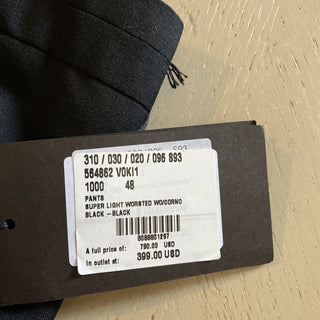 Neu mit Etikett: 790 $ Bottega Veneta Herrenhose aus Wolle/Mohair Schwarz 32 US (48 Eu) Italien