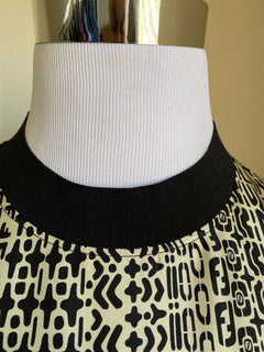 Neu $ 920 Fendi Herren FF Monogram übergroßes Kurzarm-T-Shirt S Weiß/Schwarz