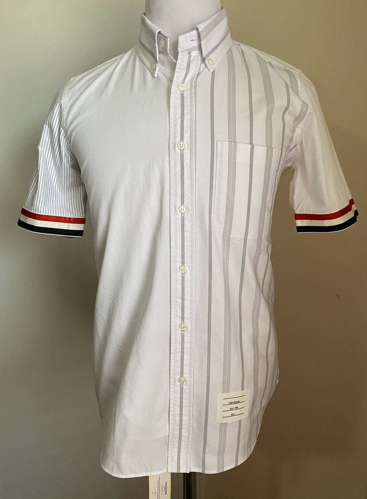 NWT Thom Browne Мужская рубашка с коротким рукавом, белая, размер 1 (S США), Италия