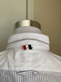 NWT Thom Browne Мужская рубашка с коротким рукавом, белая, размер 1 (S США), Италия