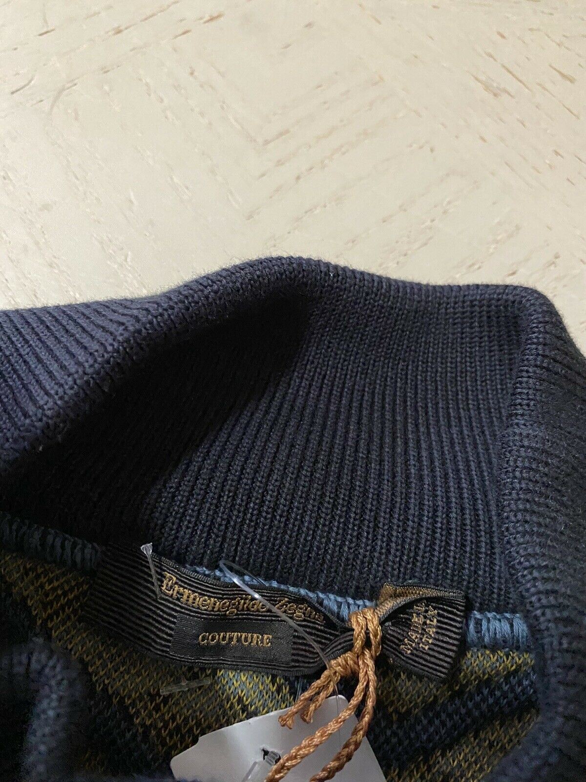 NWT $1295 Ermenegildo Zegna Couture Пуловер Tur Свитер Темно-синий M (50 евро)